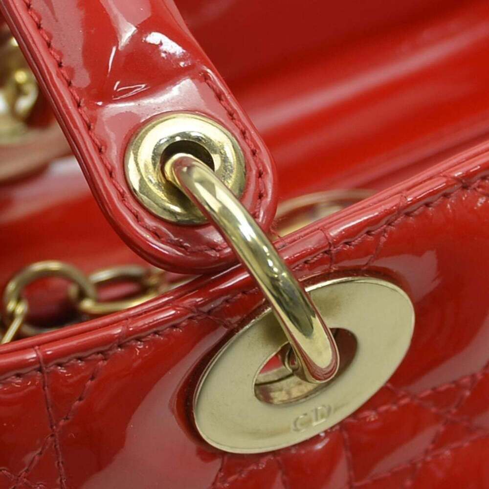 CHRISTIAN DIOR Red Leather Shoulder Bag - Picture 13 of 15